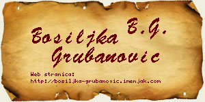 Bosiljka Grubanović vizit kartica